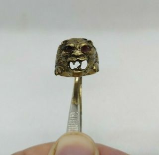 Extremely Rare Ancient Bronze Lion Ring Roman Legionary Artifact Authentic