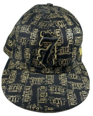 Era 59fifty Fitted Deadly Sins Cap/hat,  Black & Gold 7 3/8 Rare