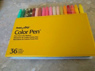 Vintage Pentel 36 Colors Pens Fine Point Marker Set S360 - 36 Japan Rare