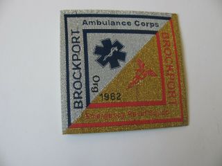 Brockport York Ny Zip=14420 Emt Rescue Fire Dept Patch Iron On 3” Rare Logo