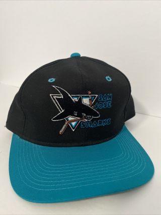 Rare Vintage 1990’s San Jose Sharks Nhl Snapback Hat Hockey Cap Youngan 90s