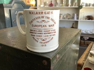 Rare World War 1 Commemorative Peace Mug Made By Mailing Of Newcastle C1919