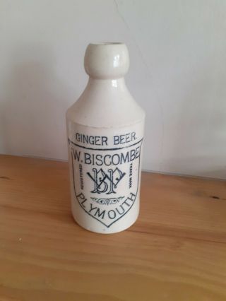 Rare Htf Ginger Beer W Biscombe Stoneware Bottle