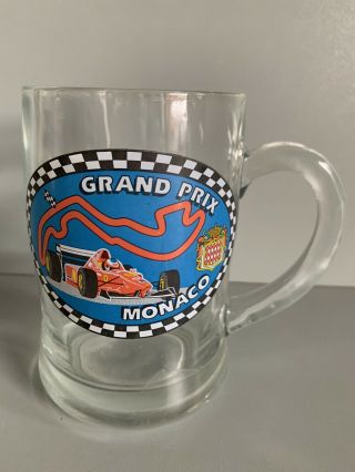 Vintage Monaco Grand Prix F1 Glass Mug - Monte - Carlo Very Rare