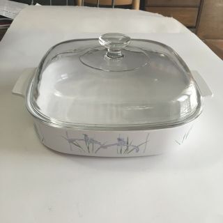 Vintage Corning Ware A - 10 - B Shadow Iris 2.  5 Liter Casserole With Lid - Rarely