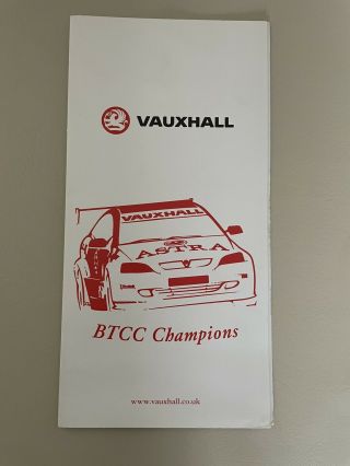 Vauxhall Astra Btcc Champions Leaflet / Poster,  888,  Rare