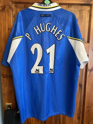 Vintage Chelsea Football Home Shirt 1997/98 Paul Hughes 21 Rare Extra Large Xl