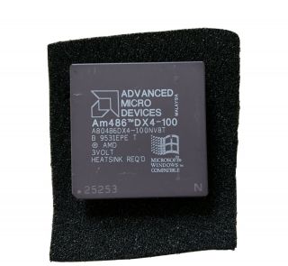 Vintage Rare Amd Am486 Dx4 - 100 100mhz Cpu Chip Processor A80486dx4 - 100nv8t