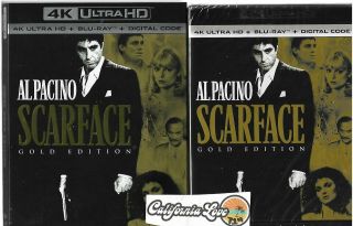 Scarface 4k Ultra Hd,  Blu - Ray,  Slipcover Rare Gold Edition ✔☆mint☆✔ No Digital