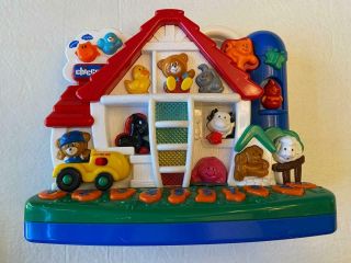 Rare Vintage Chicco Talking Farm Barn Bilingual Interactive Learning Toy Eng/sp