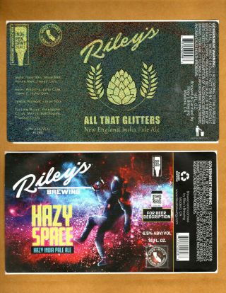 Set Of 6 Rare Micro Beer Labels Riley 