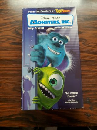 Disney Pixar Monsters,  Inc.  Vhs Slip Sleeve Rare Htf Hollywood Video Rental