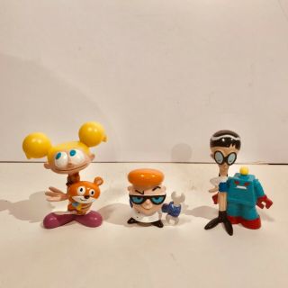 RARE Dexter ' s Laboratory Cartoon Network Set of Collectible Figures Trendmasters 3