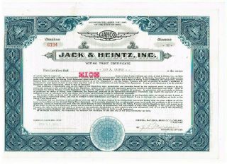 Jack & Heintz,  Inc. ,  1945,  Rarely Offered Aircraft Certificate,  Vf,