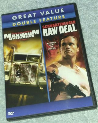 Maximum Overdrive / Raw Deal Dvd Arnold Schwarzenegger,  Emilio Estevez Rare Oop