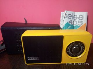 Vintage Rare Yellow Portable Radio Selga - 405 Manuel Video Ussr 1984