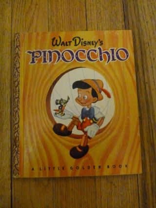 Walt Disney Pinocchio 1948 A Edition 1st Rare Little Golden Book D8