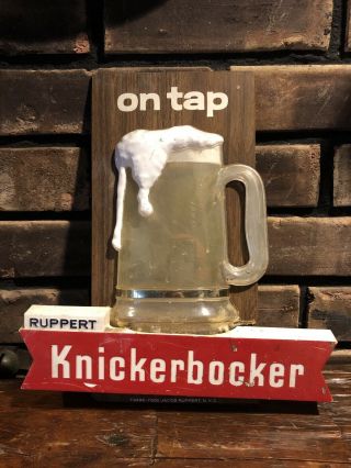 Vintage Knickerbocker Ny Ruppert Beer Rare Store Display Sign Advertising