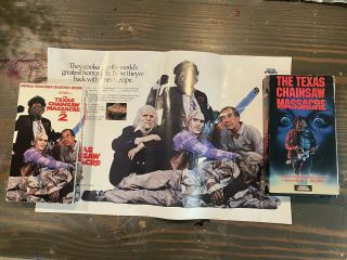 The Texas Chainsaw Massacre 1 And 2 W/ Release Poster Collectable Rare