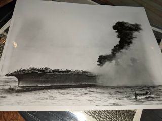 Rare Wwii Us Navy Secret Combat Photograph Uss Lexington Battle Of Coral Sea