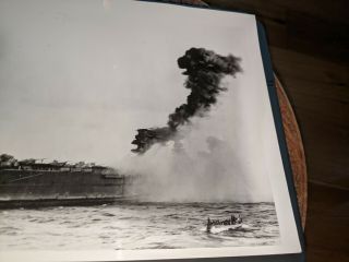 Rare WWII US Navy Secret Combat Photograph USS Lexington Battle of Coral Sea 2