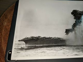 Rare WWII US Navy Secret Combat Photograph USS Lexington Battle of Coral Sea 3