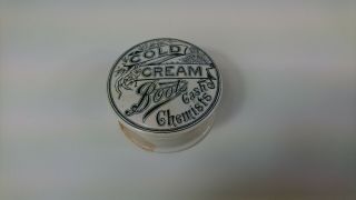 Vintage C1890 Boots Cash Chemists Cold Cream Pot Lid Rare