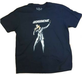 George Michael Rare 25 Live Tour T - Shirt 2007 Tours On Reverse Side Size L