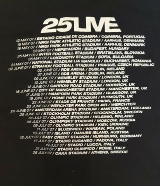 George Michael Rare 25 Live Tour T - shirt 2007 tours on reverse Side Size L 3