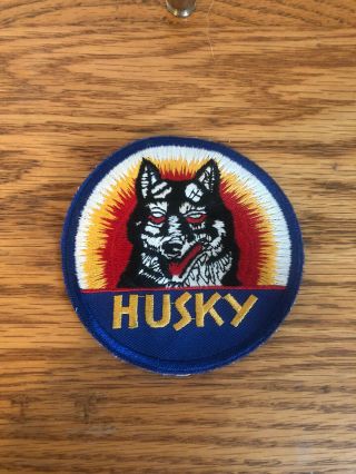 Rare Vintage Husky Gas & Oil Patch Not Tin Not Porcelain
