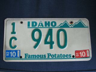 1991,  1992 Idaho License Plate - Camas County - Rare
