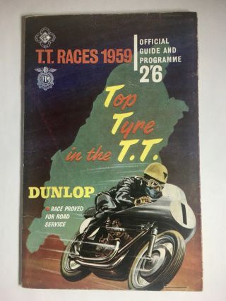 Rare 1959 Isle Of Man Tt Programme - Complete With Or Scorecard & Map