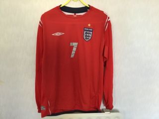 Rare Long Sleeved England Away Shirt Beckham 7