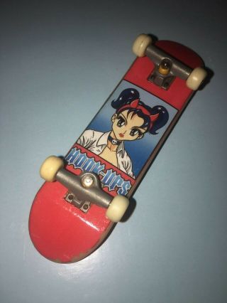 Tech Deck Hook - Ups Skateboards Devil Schoolgirl Fingerboard.  Rare 90s