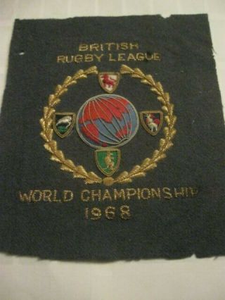 Rare Old 1968 Rugby League World Championships British Team Wire Blazer Badge