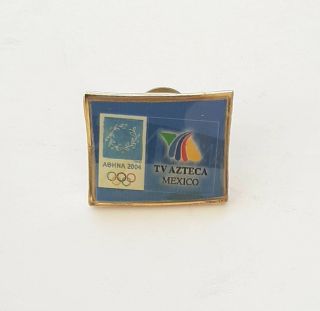 2004 Athens Olympic Games,  Mexico Tv Azteca Media Pin,  Xxx Rare