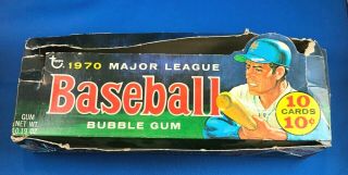 Rare Vintage 1970 Topps Baseball Cards Empty Wax Display Box - Lid