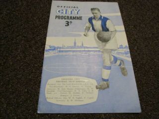 Coventry City V Preston North End 1955/6 Friendly January 28th Very Rare