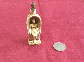 Unusual Rare Antique Bathing Belle Beauty Perfume Scent Bottle 4 " Tall