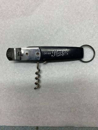 Rare Vintage Ekco Pepsi Cola Can Bottle Opener With Corkscrew From 1960s