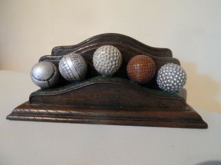 Golf Balls Ornament / Rack - Very Rare " How Golf Ball Evolved " - Collectible