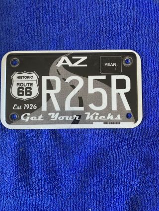 Rare Arizona Vanity Motorcycle License Plate Route 66.  R25r