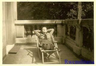 RARE Female Wehrmacht Blitzmädel Helferin Girl Sunning on Balcony 2