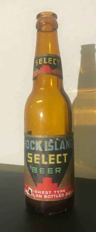 Rare U - Permit - 703 Rock Island Beer Bottle From The Rock Brewing Co,  Il