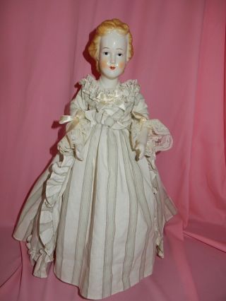 Lovely And Rare Seymour Mann Blonde Porcelain China Head Lady Doll