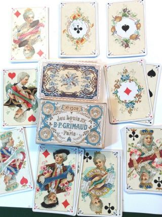 Rare No 1502 Jeu Louis Xv B P Grimud Paris Playing Cards