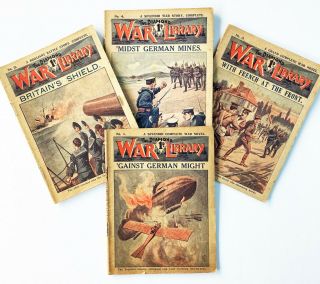 Ww1 Diamond War Library Boys Magazines Issues 1 - 4 Rare