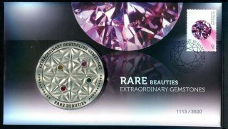 2017 Rare Beauties Extraordinary Gemstones Fdc/pnc With Medallion 1113/3500