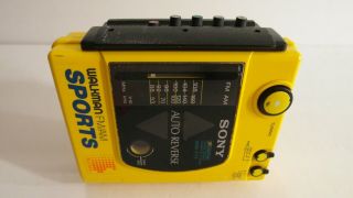 Rare Sony Wm - F73 Walkman Sports Auto Reverse Cassette Radio Player