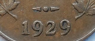 Rare 1929 High 9 Variety George V Canada 1 Cent P469